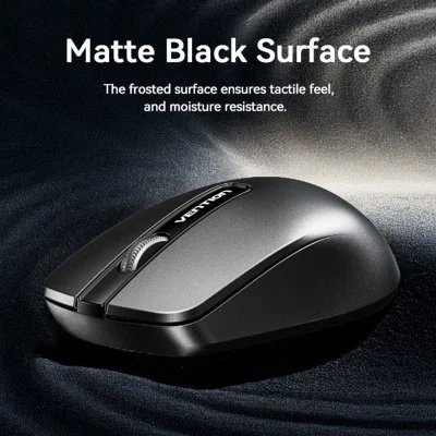 Vention 3-Button Wireless Computer Mouse with USB Receiver - Black